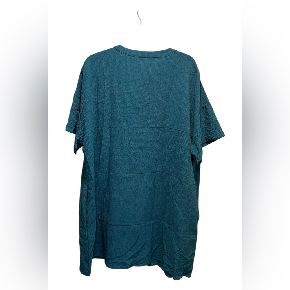 Al’MAGE Teal V-Neck Short Sleeve Beach Cover up Dress - Picture 6 of 6